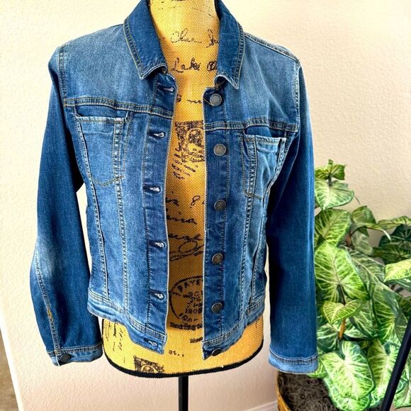 Ashley-Vine Charm Distressed Denim Jacket - Size M - Picture 1 of 9
